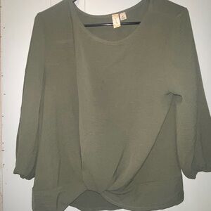 Misia Sage Green Twist Front Blouse